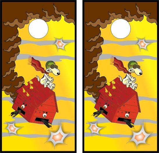 Wallpaper Snoopy Vs Red Baron Cornhole Wraps Custom Cornhole Llc For Free