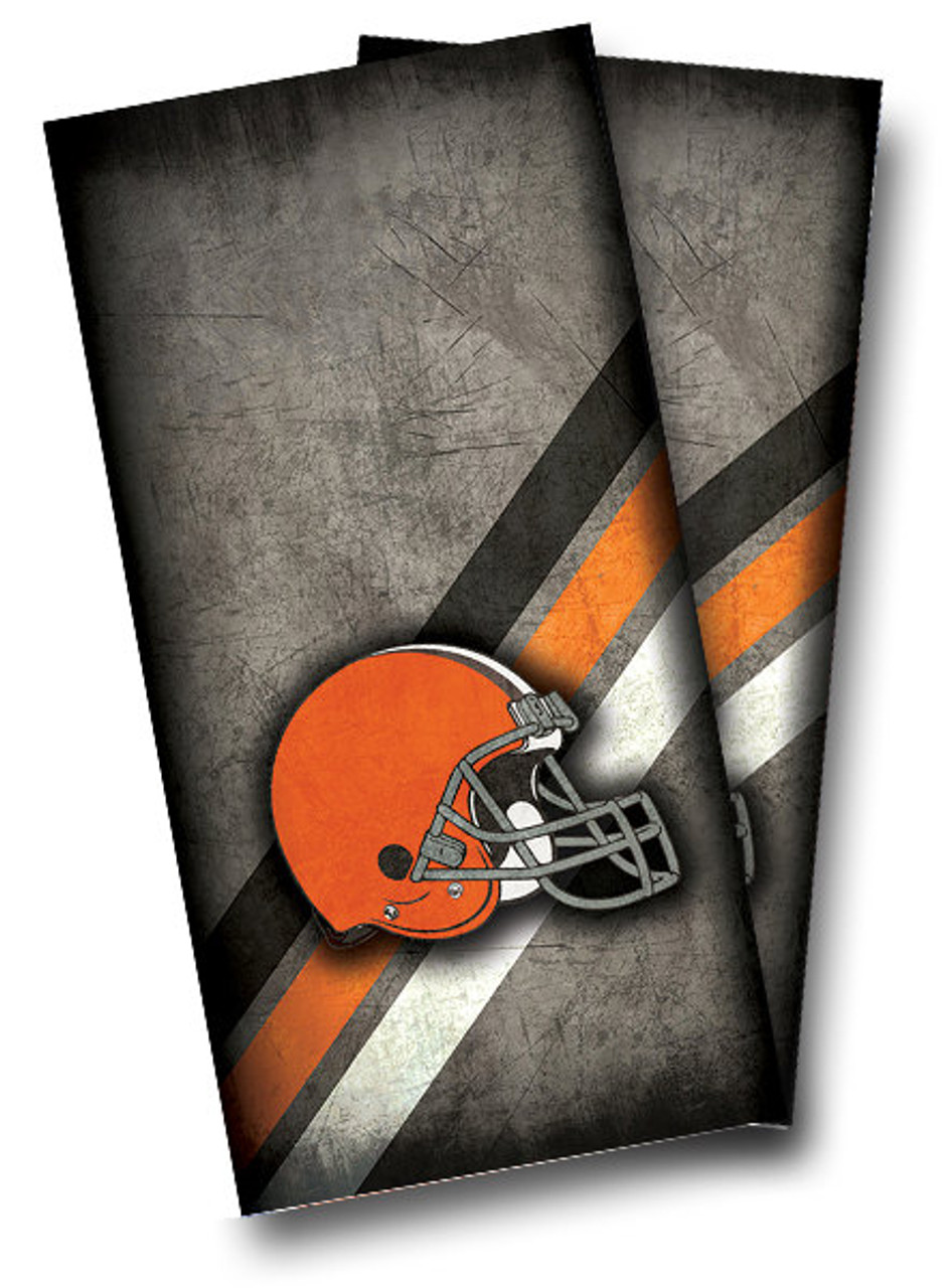 Cleveland Browns 3 Stripes Cornhole Wraps - Set of 2 - Custom Cornhole, LLC