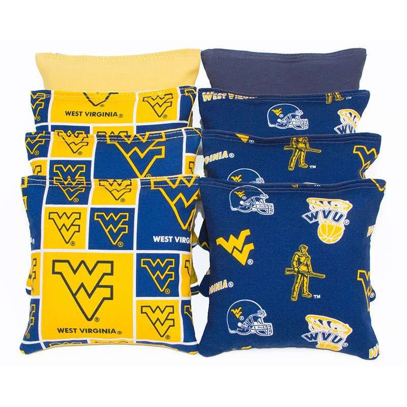 West Virginia Mountaineers (Version 2) Cornhole Bags - Set of 8