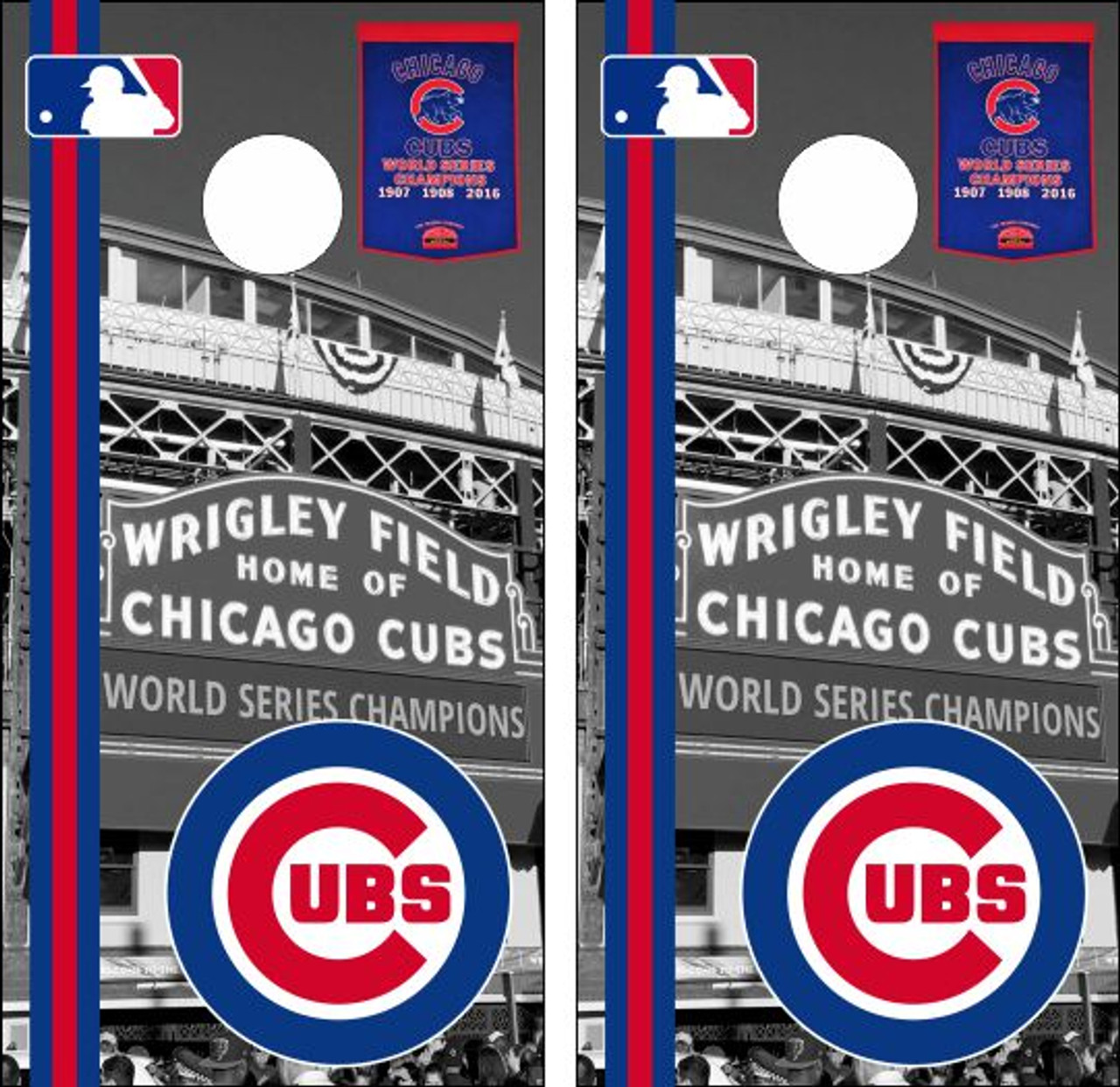 Chicago Cubs World Series Champions Cornhole Wraps