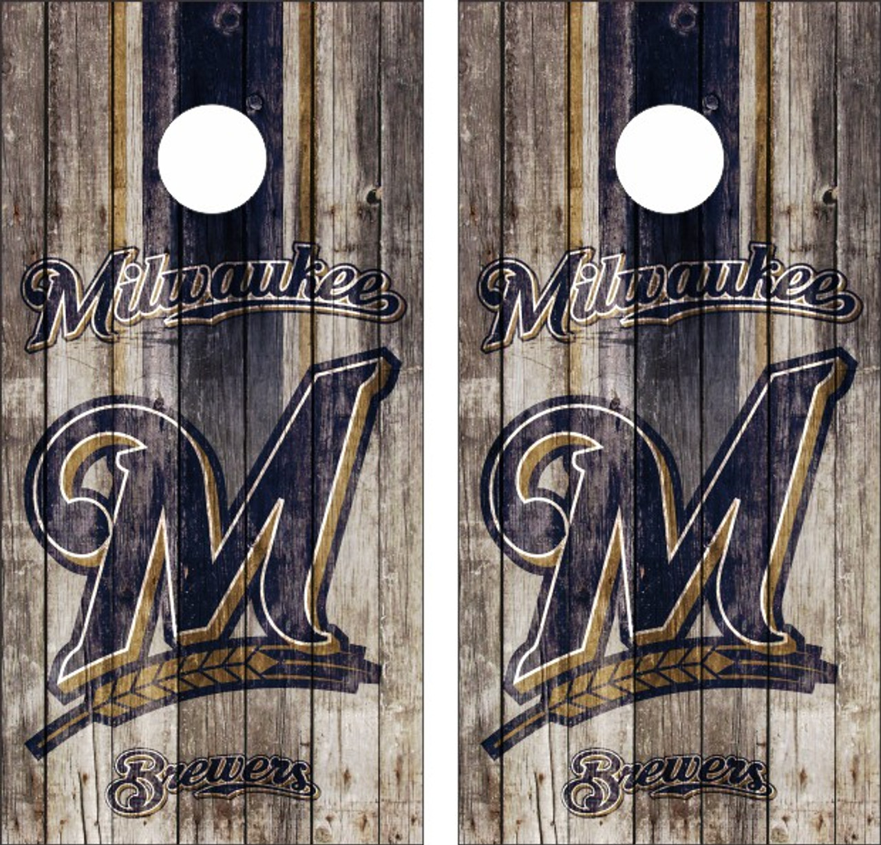 MLB Milwaukee Brewers Baseball Vertical Wood Sign Panel