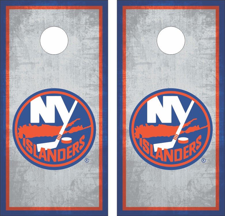 New York Islanders Version 3 Cornhole Wraps - Set of 2 - Custom