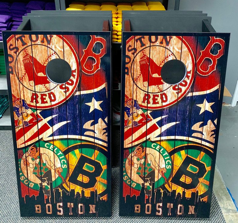 Boston Sports (Version 2) Cornhole Set with Bags - Custom Cornhole