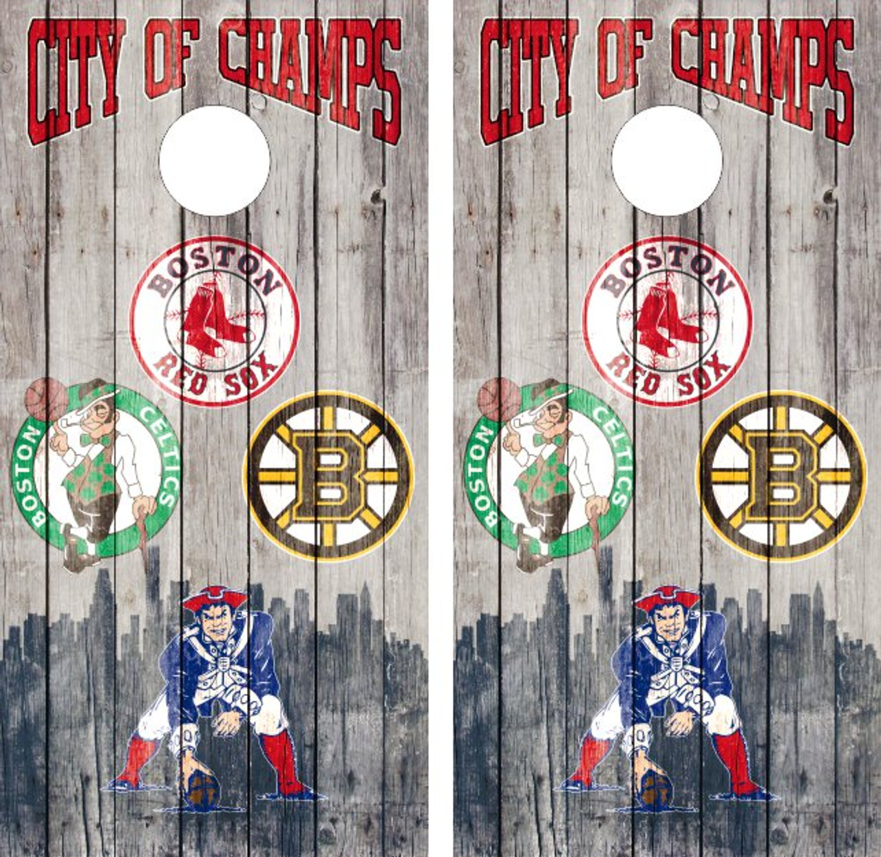 Boston Sports Cornhole Board Wraps - Vinyl Decals, Wrap