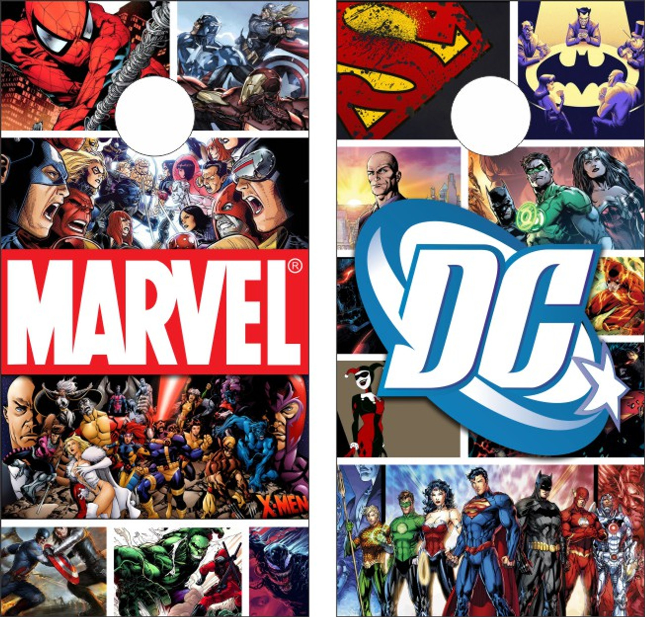 Marvel Vs Dc Version 2 Cornhole Set With Bags Custom Cornhole Llc