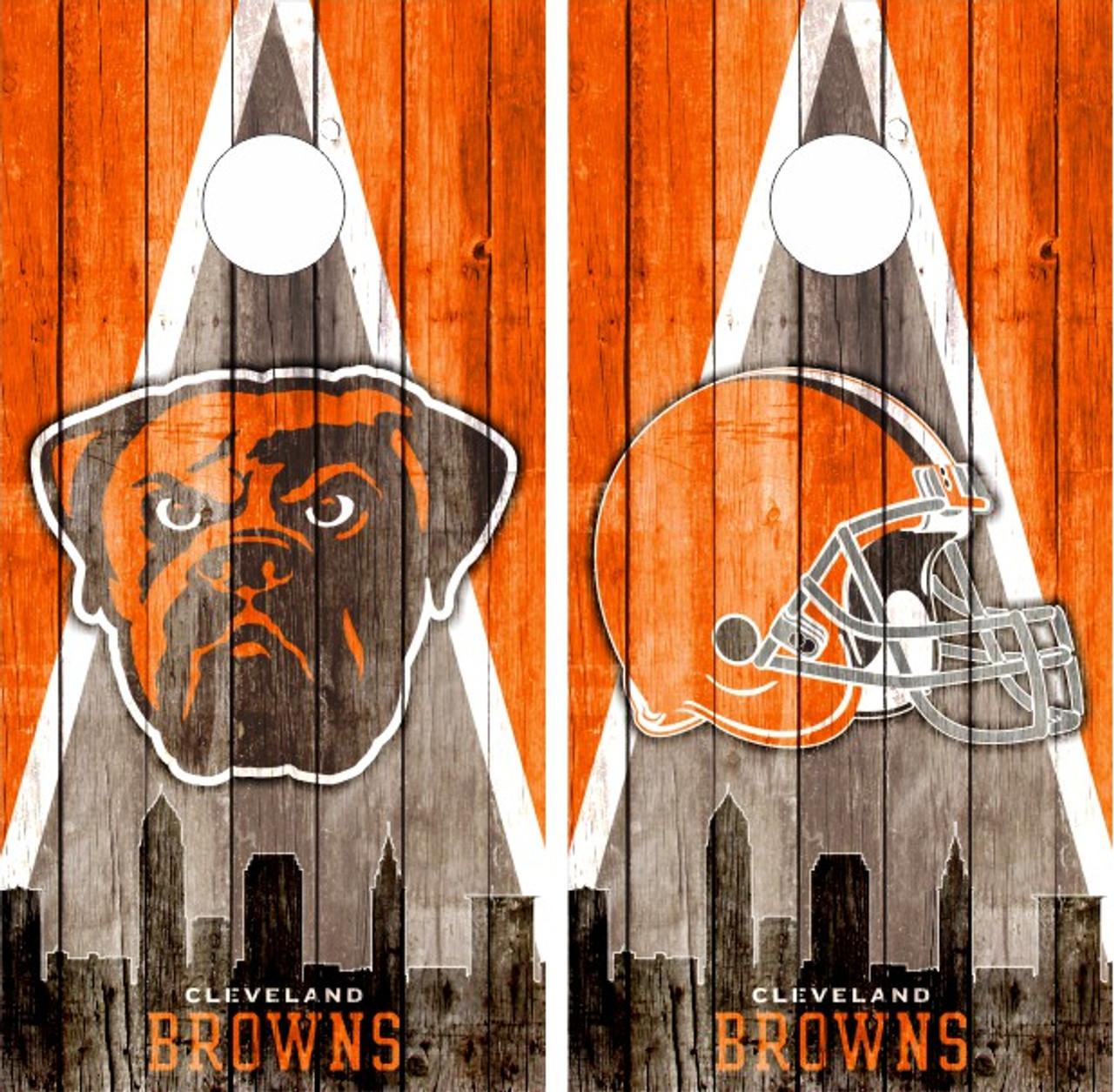 Cleveland Browns Version 5 Cornhole Wraps - Set of 2