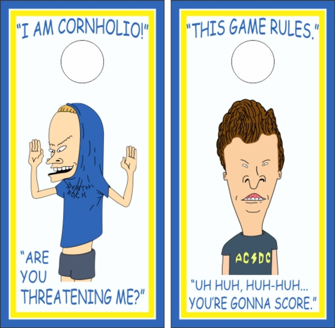 ボビングヘッド BEAVIS AND BUTT-HEAD CORN HOLIO Beavis and Butthead Cornhole Wraps - Set of 2 - Custom