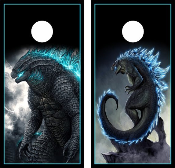 Godzilla Cornhole Wraps - Set of 2 - Custom Cornhole, LLC