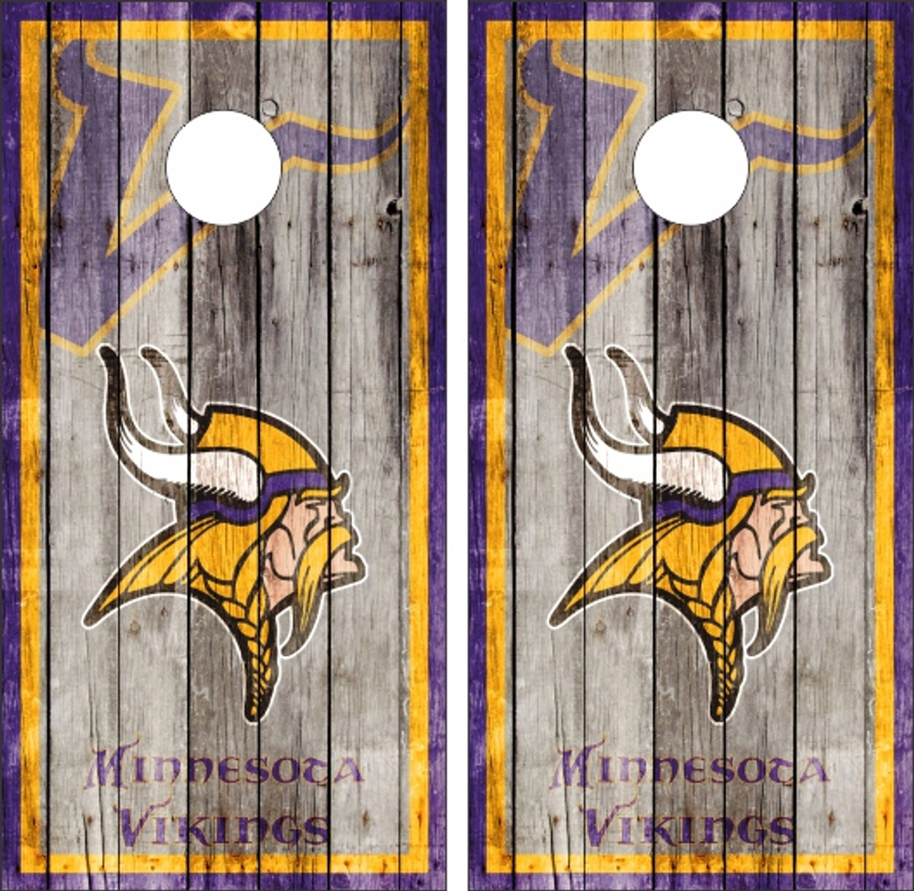 Vikings Cornhole Board Game Decal VINYL WRAPS with LAMINATED 