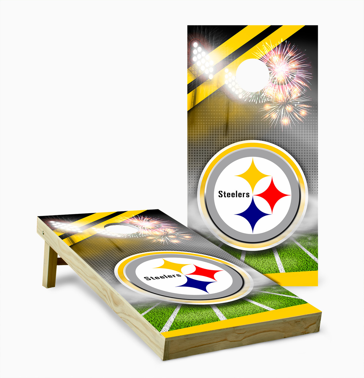 Pittsburgh Steelers Pirates Penguins City Skyline Cornhole Boards