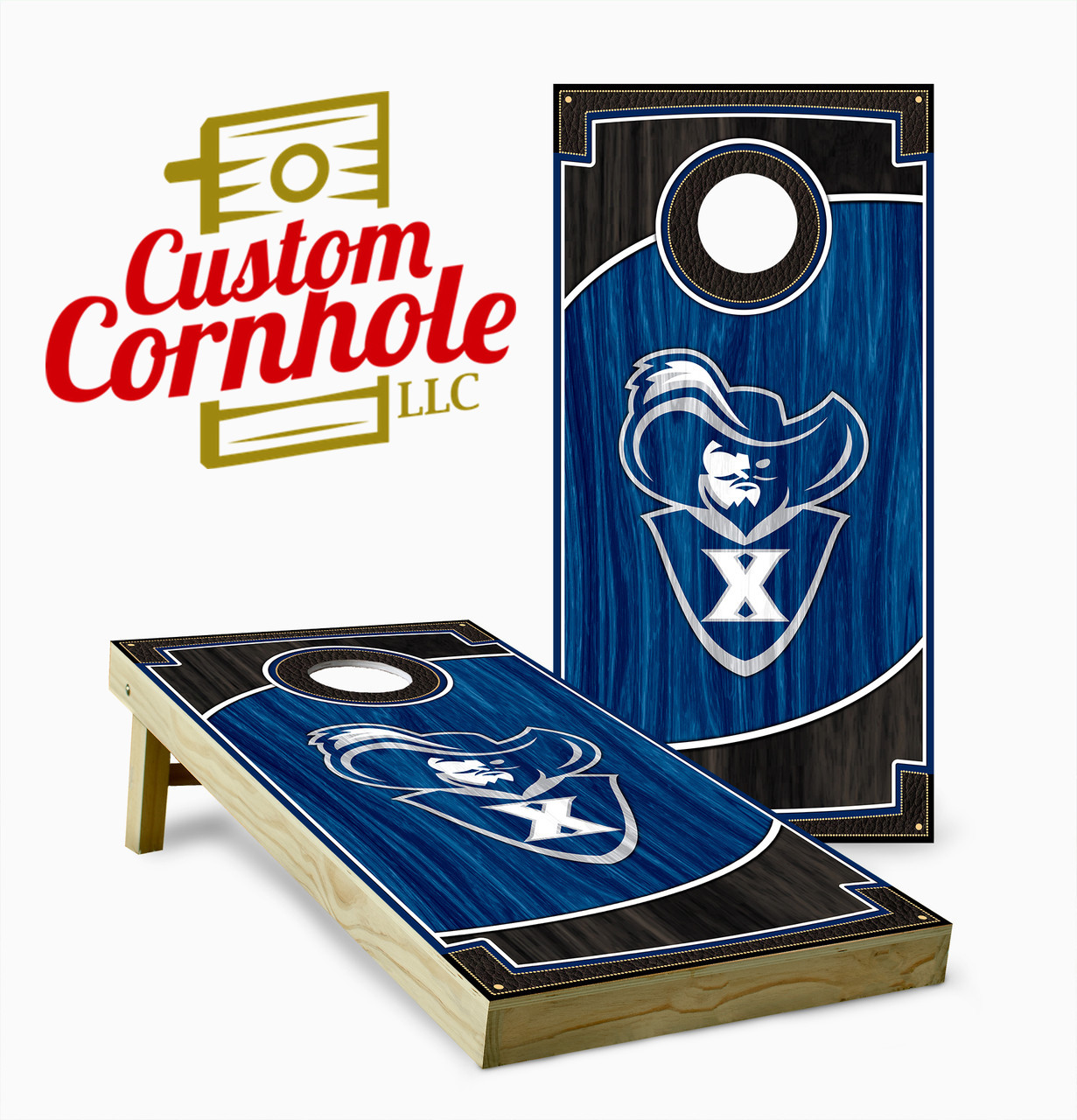 Xavier Musketeers Wood Cornhole Set with Bags - Custom Cornhole, LLC