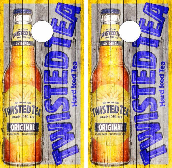Twisted Tea Version 2 Cornhole Wraps - Set of 2 - Custom Cornhole, LLC