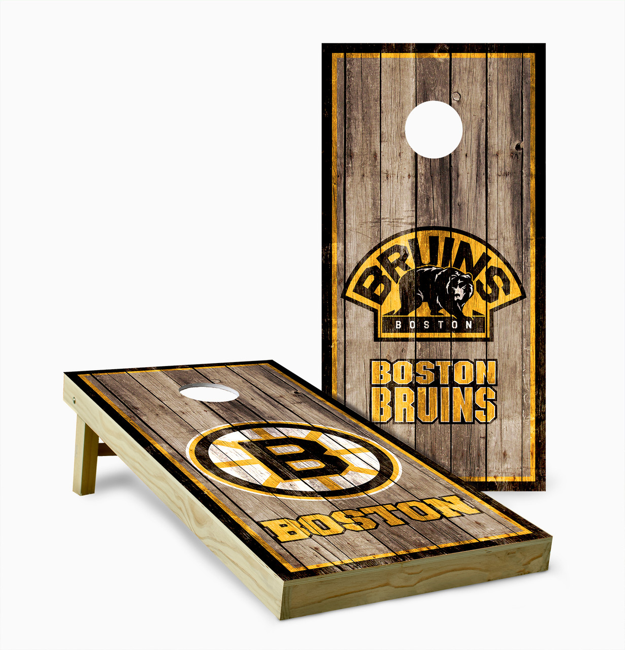 Boston Bruins Version 4 Cornhole Set with Bags - Custom Cornhole, LLC