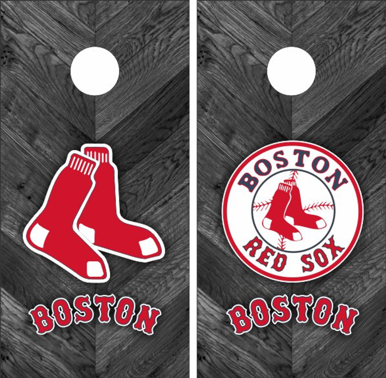 Boston Red Sox Version 14 Cornhole Wraps - Set of 2 - Custom Cornhole, LLC