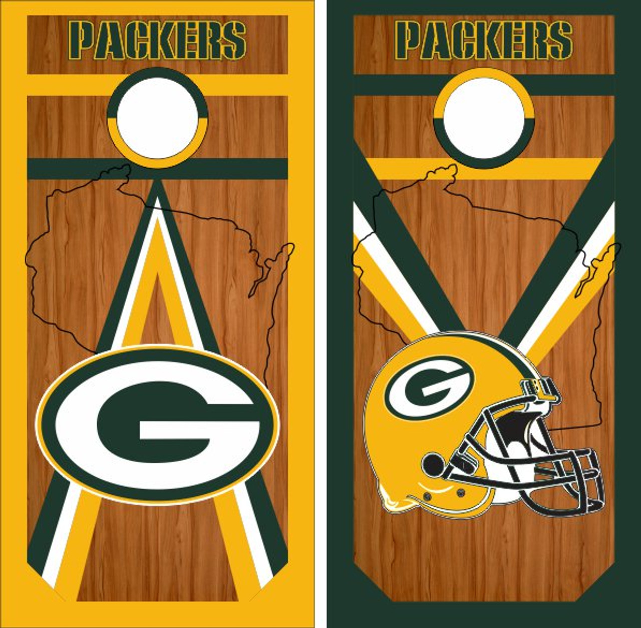 Greenbay Packers 0352 cornhole board vinyl wraps stickers posters decals skins 