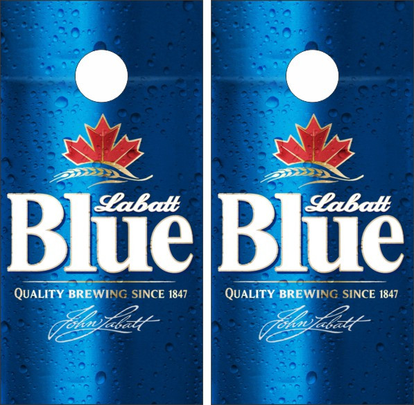 Labatt Blue Beer Version 2 Cornhole Wraps - Set of 2 - Custom