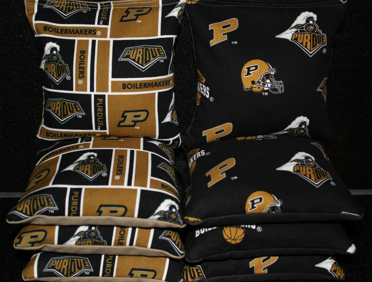 Purdue Boilermakers (Version 2) Cornhole Bags - Set of 8 - Custom ...
