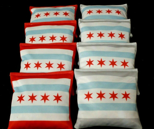 Chicago Flag Cornhole Bags - Set of 8