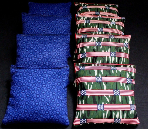 USA Camouflage Stars and Stripes Cornhole Bags - Set of 8