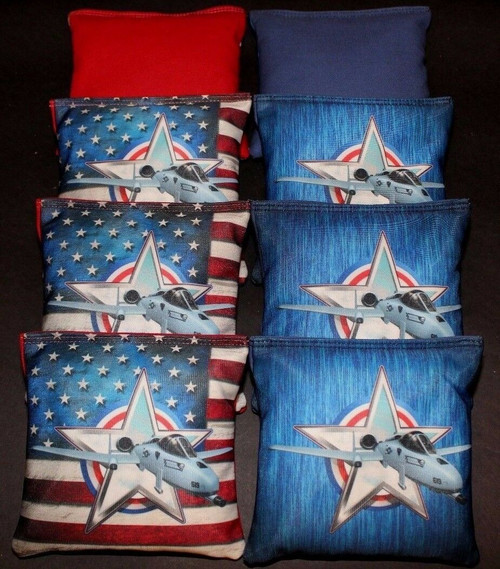 Patriotic Air Force Cornhole Bags - Set of 8