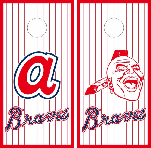 Atlanta Braves Version 5 Cornhole Wraps - Set of 2