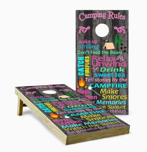 Camping Rules Cornhole Set with Bags