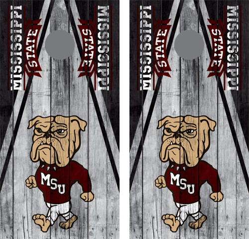 Mississippi State Bulldogs Version 3 Cornhole Wraps - Set of 2