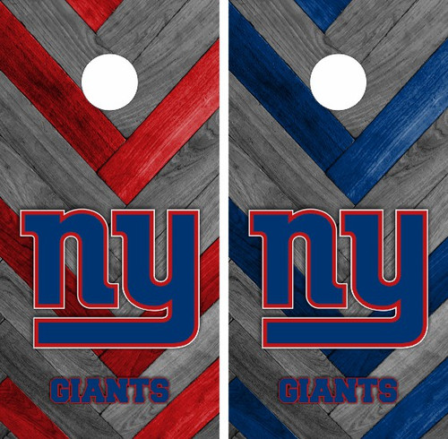 Giants Football Herringbone Cornhole Wraps - Set of 2