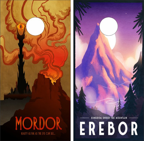 Mordor and Erebor Cornhole Wraps - Set of 2