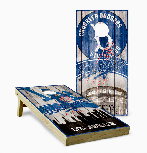 Los Angeles and Brooklyn Dodgers Cornhole Set with Bags