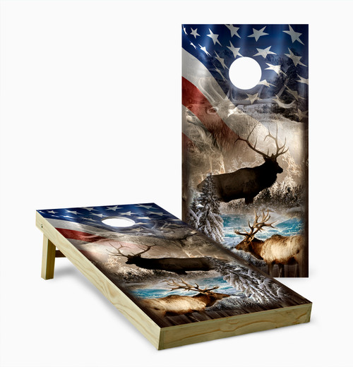 Elk US Flag Cornhole Set with Bags