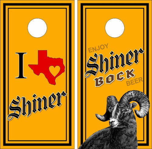 Shiner Bock Beer Cornhole Set with Bags - Custom Cornhole, LLC