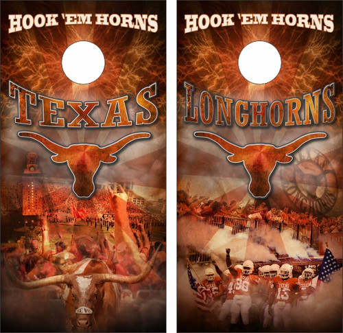 Texas Longhorns Version 10 Cornhole Wraps - Set of 2