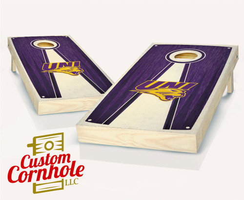 Northern Iowa Stained Pyramid Cornhole Set with Bags