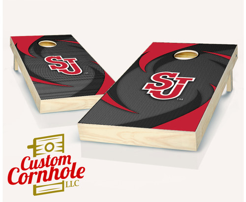 St John's Red Storm Swoosh Cornhole Set with Bags