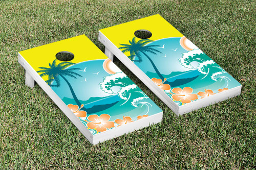 Tropical Paradise Cornhole Set with Bags