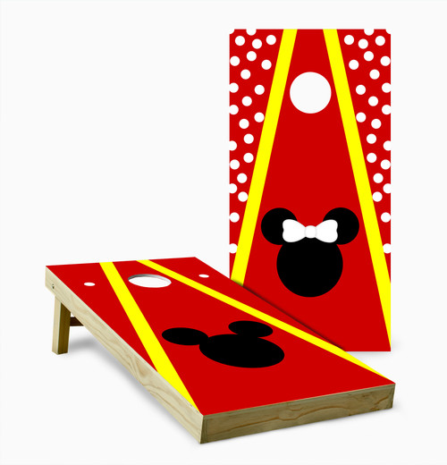 Mickey and Minnie Mouse Version 2 Cornhole Set with Bags