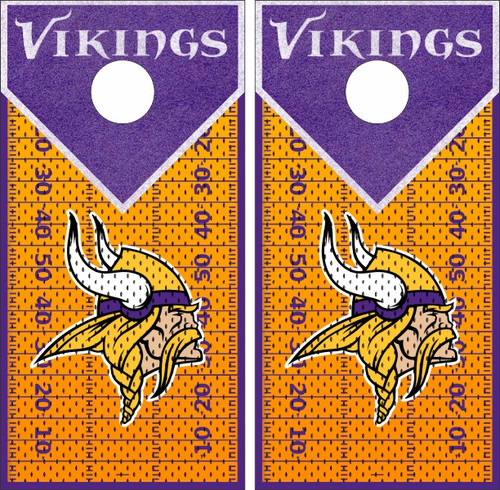 Minnesota Vikings Version 9 Cornhole Wraps - Set of 2