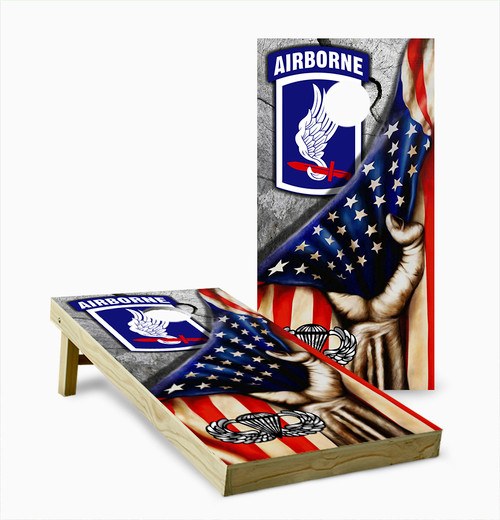 173rd Airborne American Flag Cornhole Set with Bags