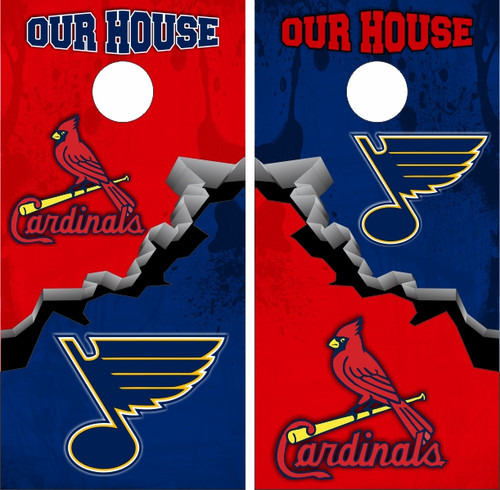 St. Louis Cardinals and Blues Cornhole Wraps - Set of 2
