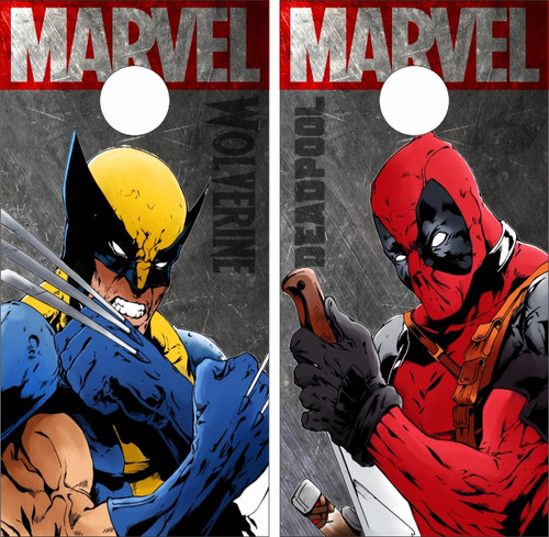 Wolverine and Deadpool Version 3 Cornhole Wraps - Set of 2