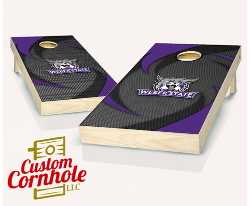 Weber State Wildcats Swoosh Cornhole Set with Bags