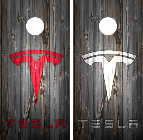 Tesla Version 2 Cornhole Wraps - Set of 2