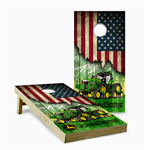 American Flag Tractors Version 2 Cornhole Set with Bags