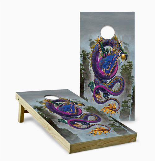 Red Good Fortune Dragon Cornhole Set with Bags - Custom Cornhole, LLC