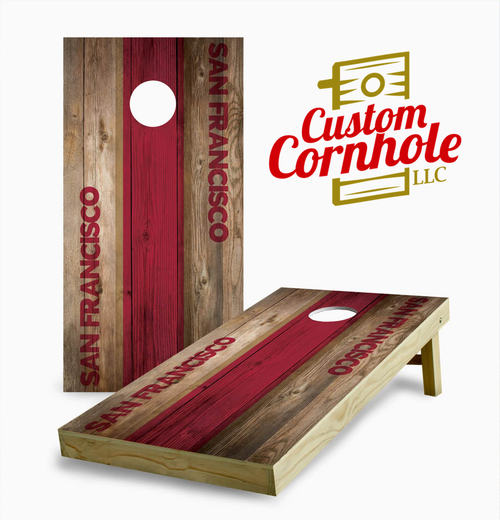 San Francisco 49ers Stained Stripe Cornhole Set with Bags