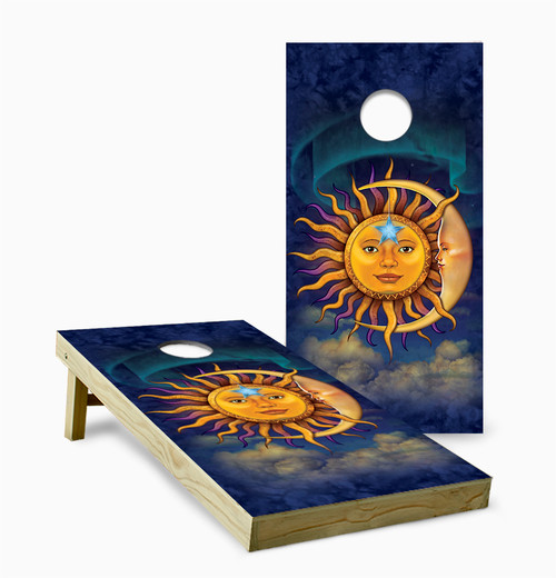 Sun Moon Cornhole Set with Bags