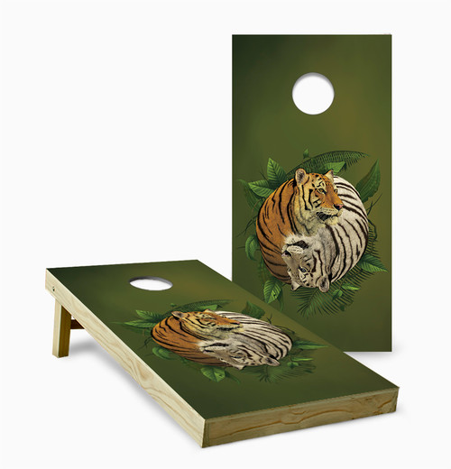 Tiger Yin Yang Cornhole Set with Bags