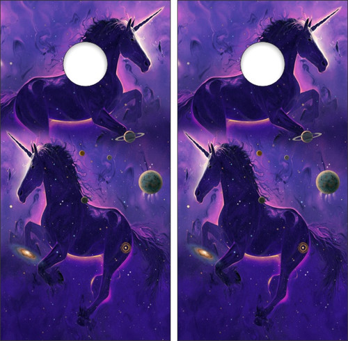 Unicorn Nebula Cornhole Wraps - Set of 2