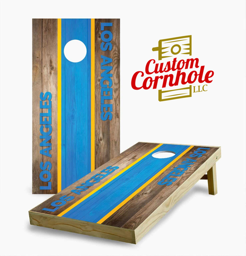 Los Angeles Chargers Stained Stripe Cornhole Set with Bags